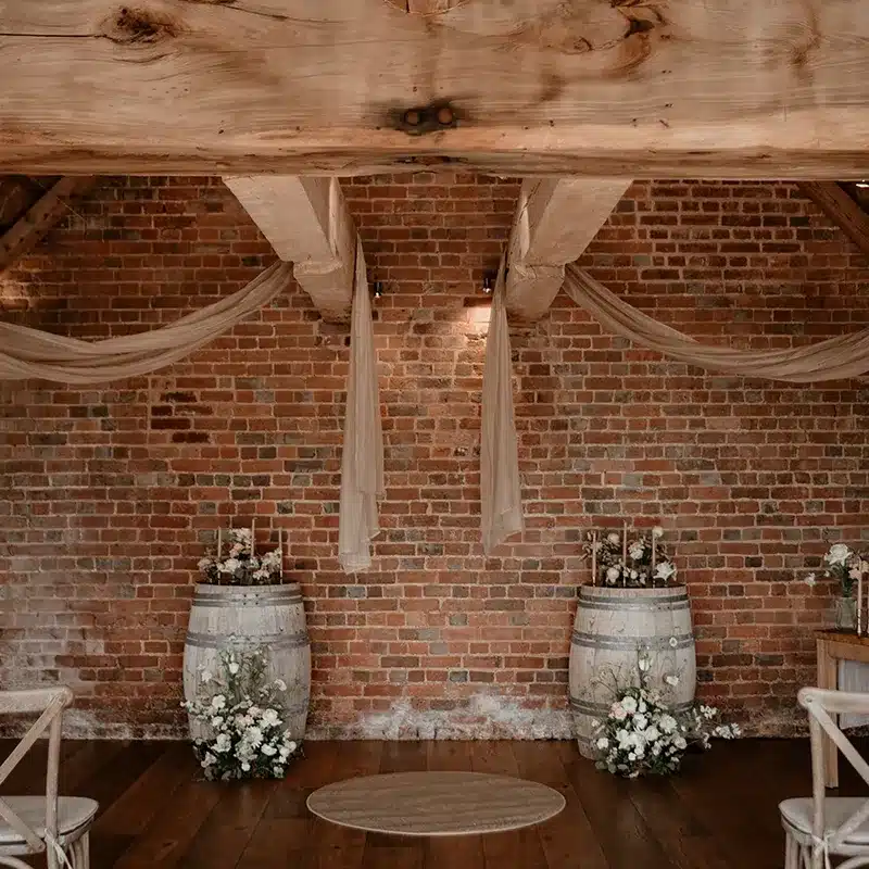 Elopement Barn Wedding Interior Space