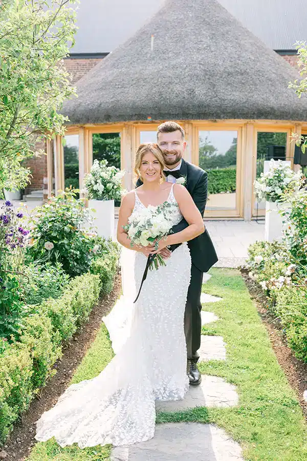 Garden Wedding Couple Barn Venue