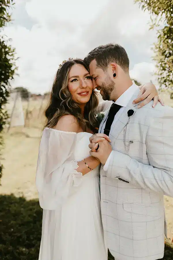 Wedding Couple In Rural Setting